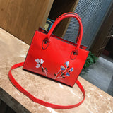 Woman Tote Casual Bags Crossbody Bag Embroidered Leather Handbag Shoulder Bag