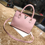 Woman Crossbody Bags Leather  Handbag Alligator Pattern Shoulder Bag