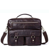 Genuine Leather Business Bags Briefcases Vintage Male Office Bags High Quality Natural Crazy