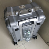 Aluminum Frame+Pc Suitcase,20"24"28"Inch High-Quality Anticollision Rolling Luggage Tsa Lock Travel