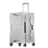 Aluminum Frame+Pc Suitcase,20"24"28"Inch High-Quality Anticollision Rolling Luggage Tsa Lock Travel