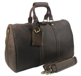 Letrend Retro Men'S Travel Bag Business Hand Genuine Leather Suitcase Shoulder Bags Trolley Large