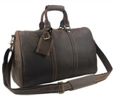 Letrend Retro Men'S Travel Bag Business Hand Genuine Leather Suitcase Shoulder Bags Trolley Large