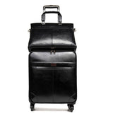 Letrend Men Business Pu Leather Rolling Luggage Set Spinner Retro Trolley 16 Inch Carry On