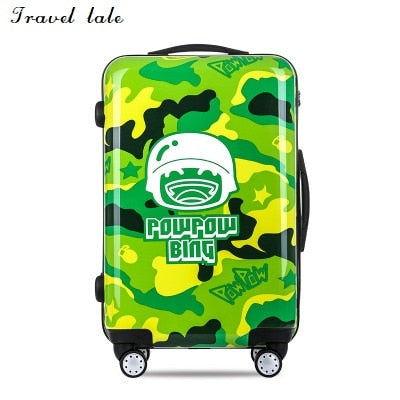 Travel Tale Cannon Artillery Camouflage Cartoon Travel 20 Pc Inches Rolling Luggage Spinner Brand