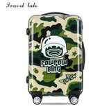 Travel Tale Cannon Artillery Camouflage Cartoon Travel 20 Pc Inches Rolling Luggage Spinner Brand
