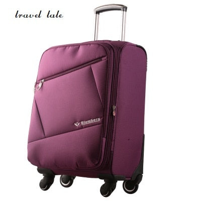 Travel Tale 20/24 Inch Rolling Luggage Spinner Brand Travel Suitcase Nylon Cloth Fabrics, Fashion