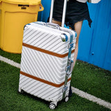 Aluminum Frame+Pc+Abs Rolling Luggage, 20"24"26"29"Inch Crash Proof Truckle Suitcase,Castor Lock