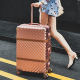 Aluminum Frame+Pc+Abs Rolling Luggage, 20"24"26"29"Inch Crash Proof Truckle Suitcase,Castor Lock