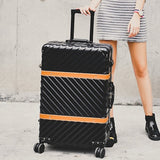 Aluminum Frame+Pc+Abs Rolling Luggage, 20"24"26"29"Inch Crash Proof Truckle Suitcase,Castor Lock