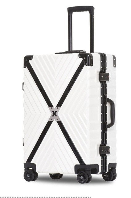 Letrend Aluminum Frame+Pc+Abs Rolling Luggage, 20"24"26"29"Inch Crash Proof Truckle Suitcase,Castor