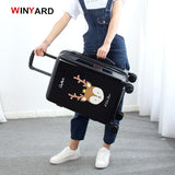 Wholesale!24 Inches Fashion Retro Cartoon Hardside Suitcase For Men And Women,Red Pink Black Girl