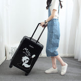 Wholesale!24 Inches Fashion Retro Cartoon Hardside Suitcase For Men And Women,Red Pink Black Girl