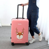Wholesale!24 Inches Fashion Retro Cartoon Hardside Suitcase For Men And Women,Red Pink Black Girl