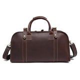 Letrend Hand Travel Bag Men Genuine Leather Multifunction Shoulder Bags Trolley Vintage Suitcases