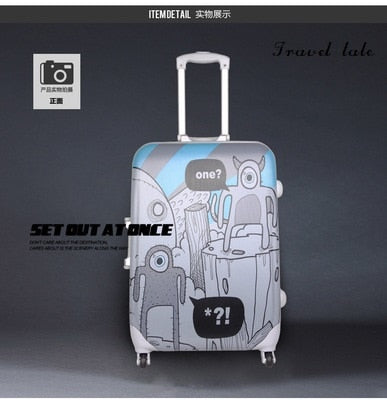 Travel Tale Personality Cartoon Graffiti 20/24/28 Inch Children Rolling Luggage Spinner Brand