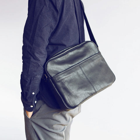 Lanspace Men'S Leather Messenger Bag Cross Body Bag New Design Shoulder Bags Leisure Handbag