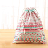 Etya Women Reusable Shopping Bag Printing Unisex Foldable Cotton Drawstring Grocery Shopping Bags