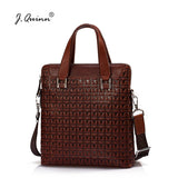 J.Quinn Business Leather Briefcases Bags Male Female Genuine Leather Men Handbag Women Casual Print