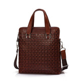J.Quinn Business Leather Briefcases Bags Male Female Genuine Leather Men Handbag Women Casual Print