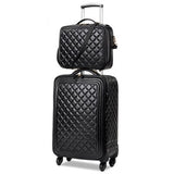 Wholesale!13 16 20 24Inches Female Euro Fashion Pu Leather Trolley Luggage On Universal