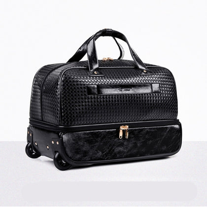 Letrend Black Rolling Luggage Spinner Men Large Capacity Travel Bag Suitcases Wheel 20 Inch Carry