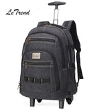 Letrend Business Travel Bag Large Capacity Suitcases Wheels Men Shoulder Backpack Rolling Luggage