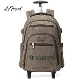 Letrend Business Travel Bag Large Capacity Suitcases Wheels Men Shoulder Backpack Rolling Luggage