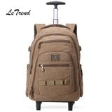 Letrend Business Travel Bag Large Capacity Suitcases Wheels Men Shoulder Backpack Rolling Luggage