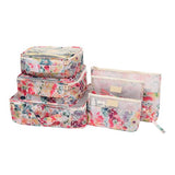 6Pcs/Set Travel Storage Bags Cube Portable Printing Underwear Sorting Organizer Pouch Luggage