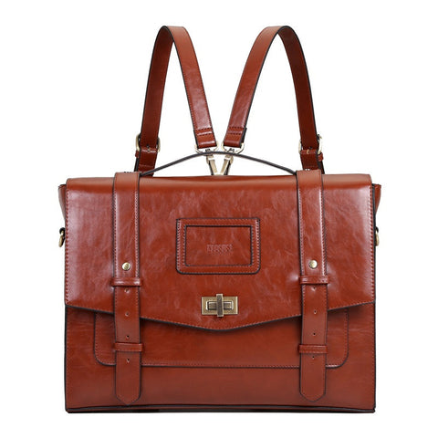 Ecosusi New Design Women Messenger Bags Vintage Pu Leather Handbag Crossbody Satchel Briefcase