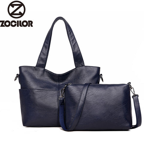 Women Handbag Leather Women Shoulder Bags 2 Sets Famous Brand Designer Women Messenger Bags