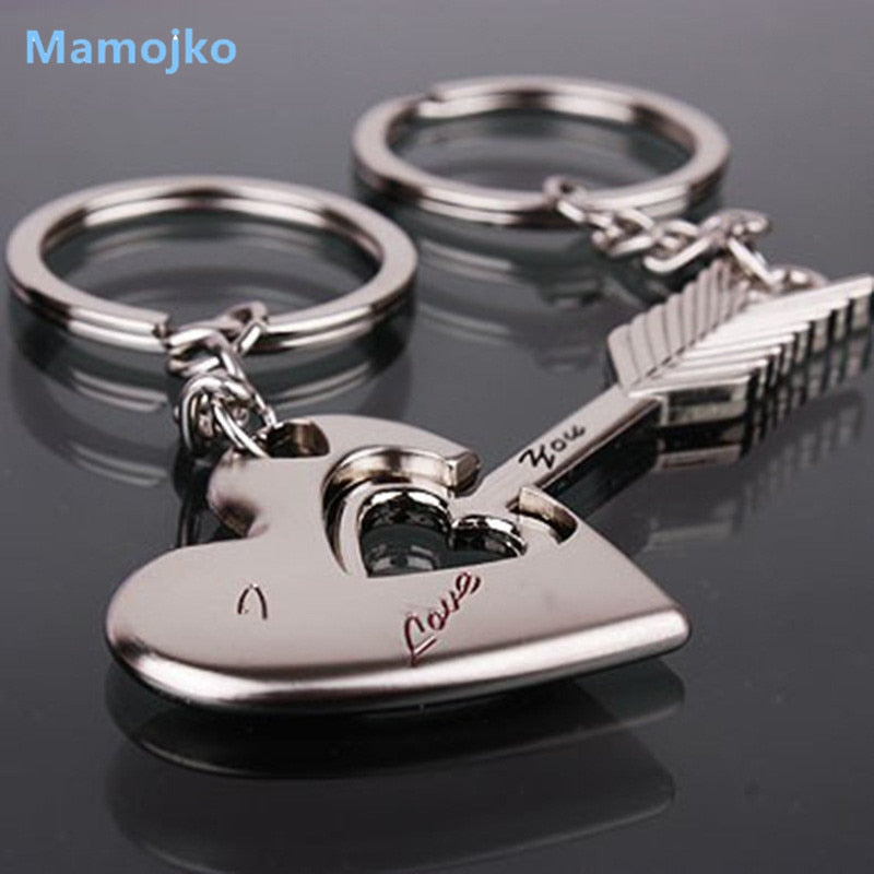 Mamojko Pretty Arrows & Love Heart Key Chain For Couple Fashion Key Holder Bag Buckle Accessory