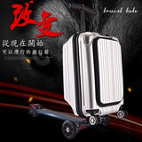Travel Tale 21" 100% Pc Personality Cool Scooter Suitcase Carry On Spinner Wheel Multi-Function