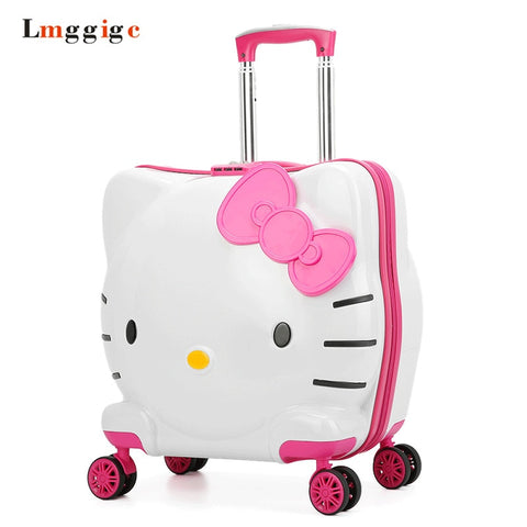 Kids Rolling Luggage Bag,Children'S Hello Kitty Suitcase With Wheel,Child Trolley With Lock,Boy