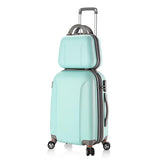 Women Abs Spinner Luggage And Cosmetic Bag 2Pcs Set 20/24/28 Inch Coded Lock Travel Trolley
