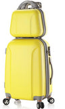 Women Abs Spinner Luggage And Cosmetic Bag 2Pcs Set 20/24/28 Inch Coded Lock Travel Trolley