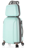 Women Abs Spinner Luggage And Cosmetic Bag 2Pcs Set 20/24/28 Inch Coded Lock Travel Trolley