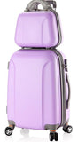 Women Abs Spinner Luggage And Cosmetic Bag 2Pcs Set 20/24/28 Inch Coded Lock Travel Trolley