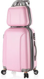Women Abs Spinner Luggage And Cosmetic Bag 2Pcs Set 20/24/28 Inch Coded Lock Travel Trolley