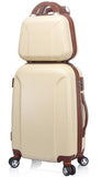 Women Abs Spinner Luggage And Cosmetic Bag 2Pcs Set 20/24/28 Inch Coded Lock Travel Trolley