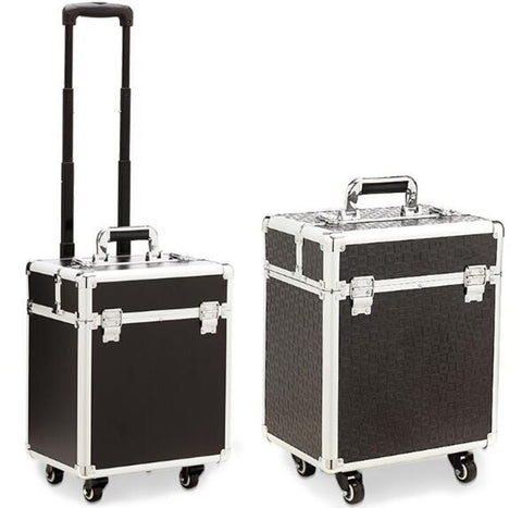 Aluminum Frame 4 Wheels Trolley Bag Makeup Box Beauty Case Travel Professional Makeup Suitcase