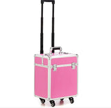Aluminum Frame 4 Wheels Trolley Bag Makeup Box Beauty Case Travel Professional Makeup Suitcase