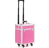 Aluminum Frame 4 Wheels Trolley Bag Makeup Box Beauty Case Travel Professional Makeup Suitcase