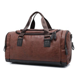 Top Quality Casual Travel Duffel Bag Pu Leather Men Handbags Big Large Capacity Travel Bags Black