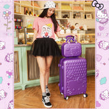 14 28Inches Abs+Pc Hardside Hello Kitty Travel Luggage Sets On Universal Wheels,Girl Pink Mint