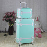 Letrend Abs Vintage Suitcase Wheels Rolling Luggage Set Spinner Women Retro Trolley Cabin Travel