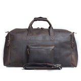 Letrend Retro Men'S Travel Bag Crazy Horse Skin Shoulder Bags Genuine Leather Luggage High Capacity