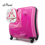 Letrend Children Rolling Luggage Set Spinner Wheels Suitcase Kids Cabin Trolley Student Travel