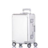 Letrend 100% Aluminum Alloy Rolling Luggage Spinner Women Trolley Suitcases Wheel Travel Bag